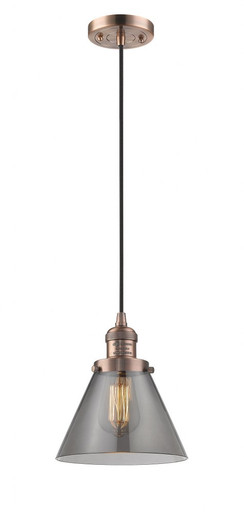 Cone 1 Light Cord Hung Mini Pendant 9.13 and 7.75 Inch Wide by Innovations - 201C-AC-G43