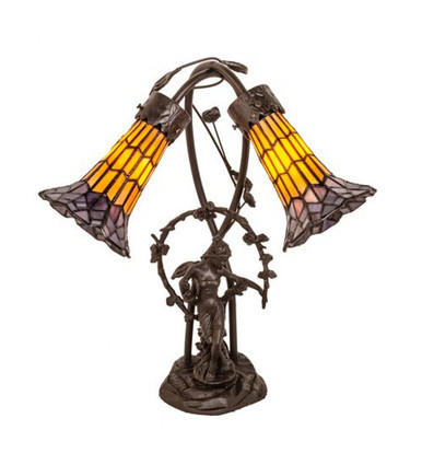 Pond Lily 2 Light Accent Lamp 17 In H and 15 In W by Meyda Tiffany 251676 - 251676