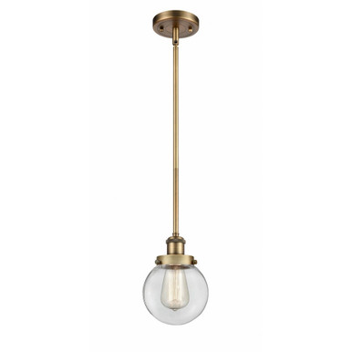 Beacon 1 Light Mini Pendant 9 Inch Tall and 6 Inch Wide by Innovations - 916-1S-BB-G202-6