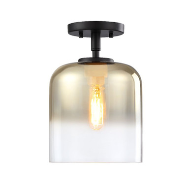 Gatsby 1 Light Semi Flush Mount 12.5 Inch Tall by Designers Fountain - D306M-SF-MB
