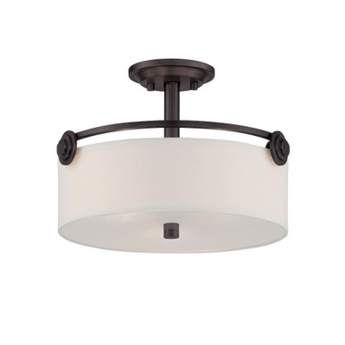 Gramercy Park 3 Light 16 Inch Wide Semi Flush Mount by Designers Fountain - 87111-oeb