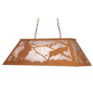 Cowboy & Steer 6 Light Oblong Pendant 18 x 17 Inches by Meyda Tiffany - 15504