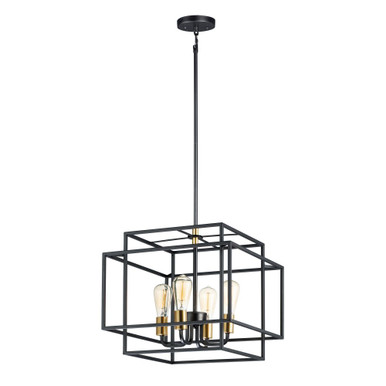 Liner 4 Light Large Pendant by Maxim - 10247BKSBR