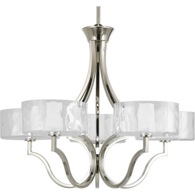 Caress 5 Light Large Chandelier by Progress - P4645-104WB