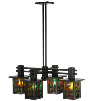 Hausman Mission 4 Light Oblong Chandelier 41.5 x 24 Inch W by Meyda Tiffany - 121739