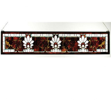 Beveled Ellsinore 57 Inch Transom Stained Glass Window by Meyda Tiffany - 31368