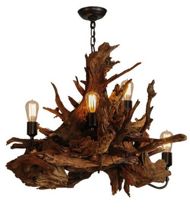 Driftwood 5 Light Chandelier 29 x 30 Inches Wide by Meyda Tiffany - 144569