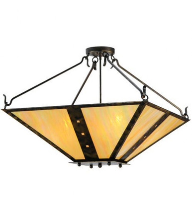 Zandra 4 Light Square Semi Flush Mount 25 x 43 Inches by Meyda Tiffany - 140660