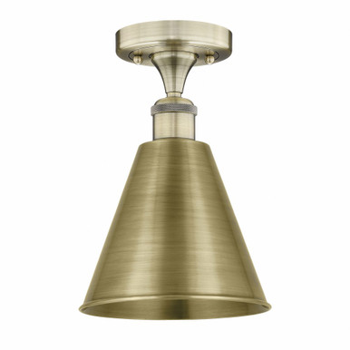 Edison Cone 1 Light 8 Inch Wide Semi Flush Mount by Innovations - 616-1F-MBC-8