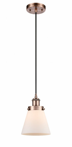 Cone 1 Light Cord Hung Mini Pendant 9 Inch and 6 Inch Wide by Innovations - 916-1P-AC-G61