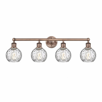 Athens Water Glass 4 Light Industrial Vanity Light by Innovations - 616-4W-AWG