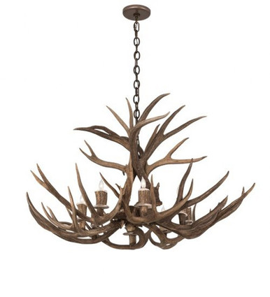 Antlers Deer 8 Light Chandelier 23 x 38 Inches Wide by Meyda Tiffany - 200431
