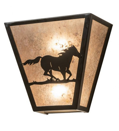 Running Horses 2 Light Wall Sconce 11.5 x 13 Inches by Meyda Tiffany - 235509