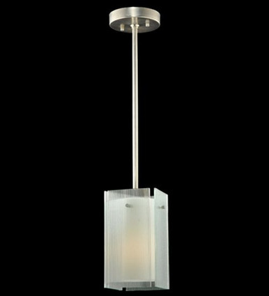 Metro Reeded 1 Light Square Mini Pendant 27 x 7 Inches by Meyda Tiffany - 111396