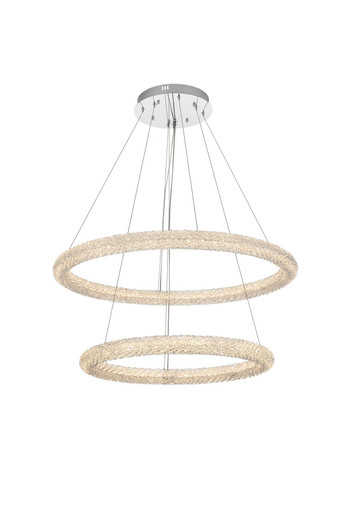 Bowen 80W 2 LED Chandelier 12 Inch Tall and 35.5 Inch Wide by Elegant - 3800G36