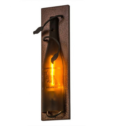 Tuscan Vineyard 1 Light Wine Bottle Wall Sconce 15 x 4.5 Inches by Meyda - 113003