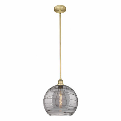Athens Deco Swirl 1 Light Stem Mini Pendant 14.63X13.75 by Innovations - 616-1S-BB-G1213-14SM