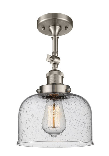 Bell 1 Light Adjustable Semi Flush Mount 14.5X7.75 Inch Wide by Innovations - 201F-SN-G74