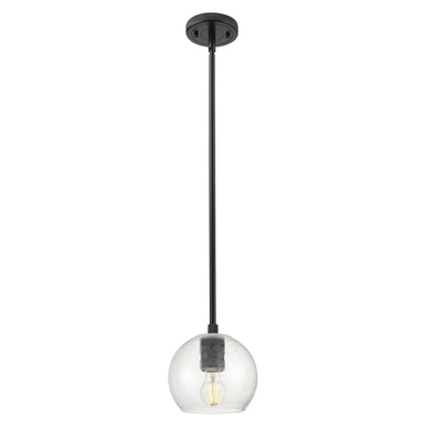 Crown Point 1 Light Stem Hung Pendant 6 Inch Tall by Innovations - 434-1S-BK-G124-6