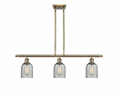 Caledonia 3 Light Stem Hung Island 9.5 Inch and 36 Inch Wide by Innovations - 516-3I-AB-G257