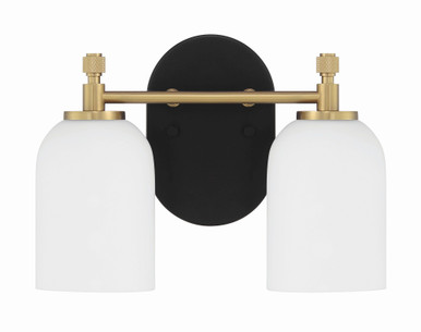 Council 2 Light Bath Vanity 9 Inch Tall and 12.25 Inch Wide by Craftmade - 60302-FBSB