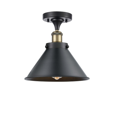 Briarcliff 1 Light Semi Flush Mount 9 Inch and 10 Inch Wide by Innovations - 916-1C-BAB-M10-BK