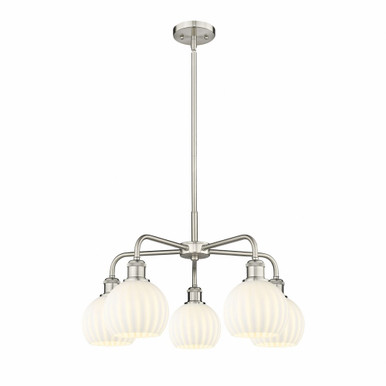 White Venetian 5 Light Medium Chandelier by Innovations 516-5CR-G1217-6 - 516-5CR-G1217-6