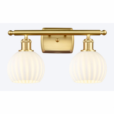 White Venetian 2 Light Vanity Light 16 Inch Wide by Innovations - 516-2W-G1217-6