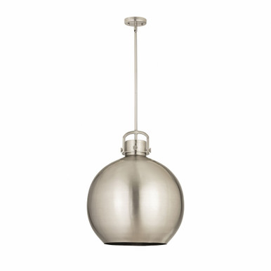 Newton Sphere 1 Light Metal Large Stem Pendant 18 Inch Wide by Innovations - 410-1SL-M410-18