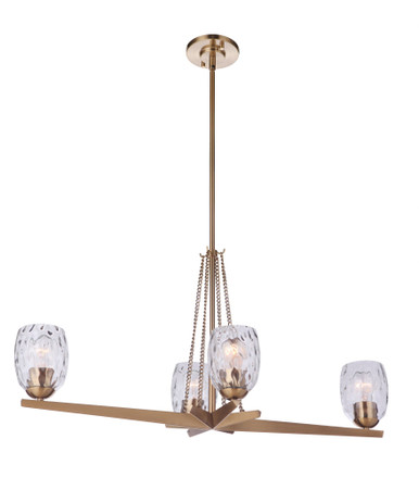 Guiding Star 4 Light Small Linear Chandelier by Craftmade - 57374-SB
