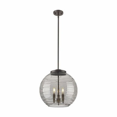 Athens Deco Swirl 3 Light Stem Hung Pendant 15.88 X 15.75 by Innovations - 221-3S-OB-G1213-16SM