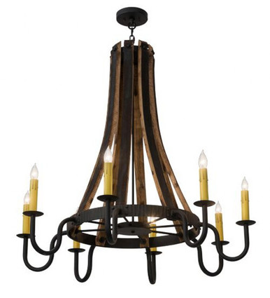 Barrel Stave Madera 8 Light Chandelier 50 x 43 Inches Wide by Meyda Tiffany - 108810