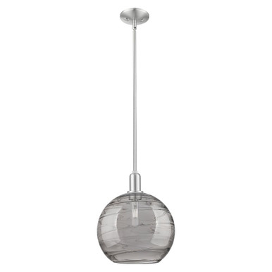 Athens Deco Swirl 1 Light Stem Hung Mini Pendant 14 X 12 by Innovations - 716-1S-SN-G1213-12SM
