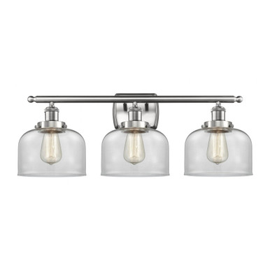 Bell 3 Light Bath Vanity 11 Inch Tall and 28 Inch Wide by Innovations - 916-3W-SN-G72