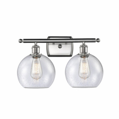 Athens 2 Light Bath Vanity 11 Inch Tall and 18 Inch Wide by Innovations - 516-2W-SN-G124-8