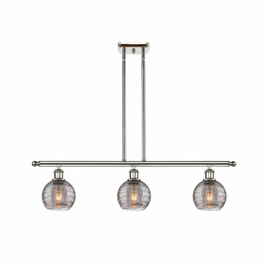 Athens Deco Swirl 3 Light Stem Hung Island 8.63 InchX36 Inch by Innovations - 516-3I-PN-G1213-6SM