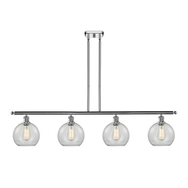 Athens 100W 4 LED Stem Hung Island 10.5 Inch X 48 Inch Wide by Innovations - 516-4I-PC-G122-8-LED