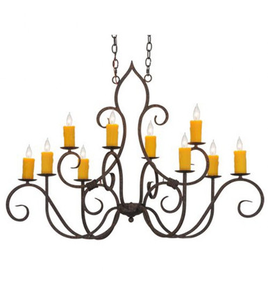 Clifton 10 Light Oblong Chandelier 37.5 x 27.5 Inches by Meyda Tiffany - 149375