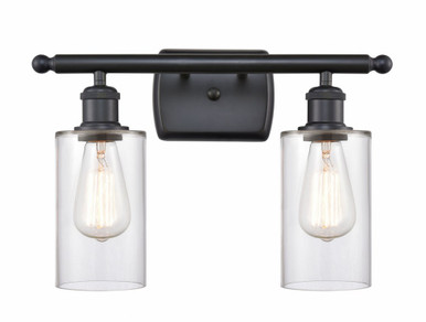 Clymer 2 Light Bath Vanity 9.88 Inch Tall X 13.88 Inch Wide by Innovations - 516-2W-BK-G802