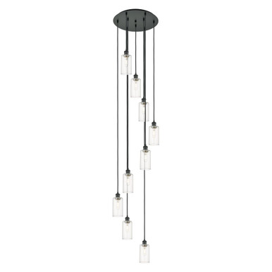 Crown Point 9 Light Multi Pendant 11.25 and 19.25 Inch Wide by Innovations - 119B-9P-BK-G434-7CL