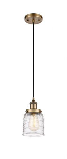 Bell 1 Light Cord hung Mini Pendant 10 Inch and 5 Inch Wide by Innovations - 916-1P-BB-G513