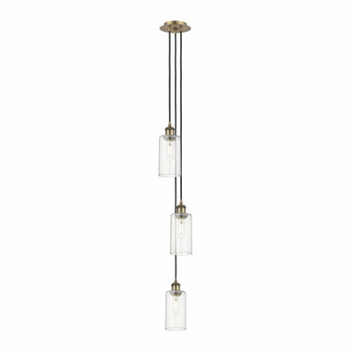 Crown Point 3 Light Cord Hung Pendant 11.25 Inch Tall by Innovations - 103B-3P-BB-G434-7CL