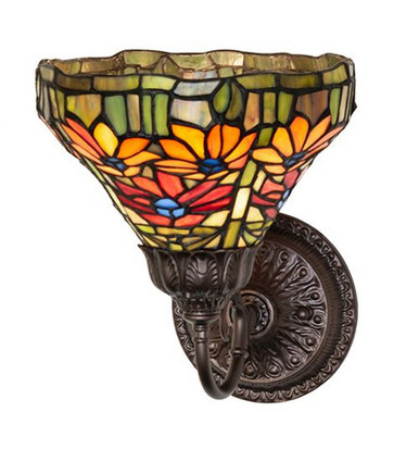 Tiffany Poinsettia 1 Light Wall Sconce 6 x 8 Inches by Meyda Tiffany - 275642