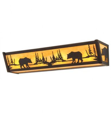 Bear at Lake 4 Light Bath Vanity 4.5 x 24 Inches by Meyda Tiffany 184291 - 184291