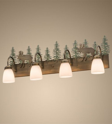 Wandering Moose 4 Light Bath Vanity 13 x 7.5 Inch by Meyda Tiffany - 150316