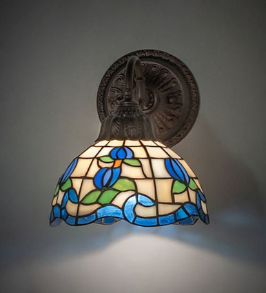 Roseborder 1 Light Wall Sconce 9 x 7 In by Meyda Tiffany 270878 - 270878