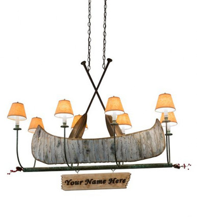Personalized Canoe 8 Light Chandelier 47 x 22 Inches Wide by Meyda Tiffany - 26977