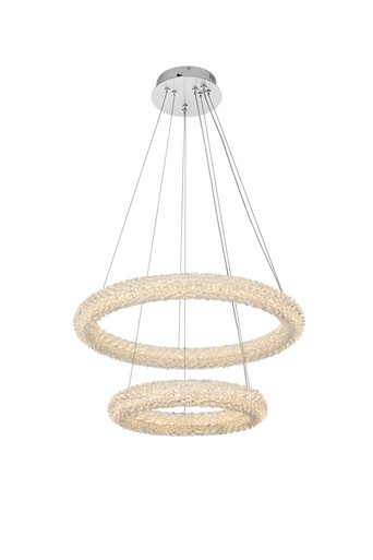 Bowen 96W 2 LED Chandelier 12 Inches Tall and 24 Inches Wide by Elegant  - 3800G24C