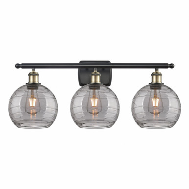 Athens Deco Swirl 3 Light Bath Vanity 10.88 X 28 Inch Wide by Innovations - 516-3W-BAB-G1213-8SM