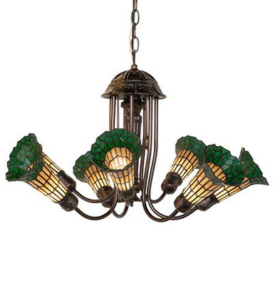 Pond Lily 7 Light Chandelier 18 x 24 Inch by Meyda Tiffany 251590 - 251590